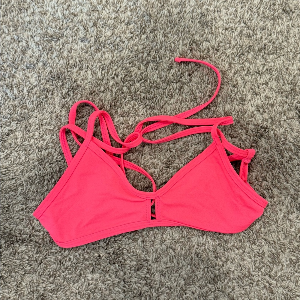 Vibrant Pink Jolyn vent Bikini Top